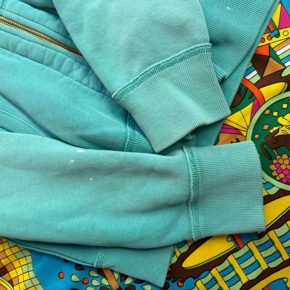 Vintage Polo Ralph Lauren Zip Hoodie Light Blue Mens Size Small Heavyweight - Picture 12 of 15